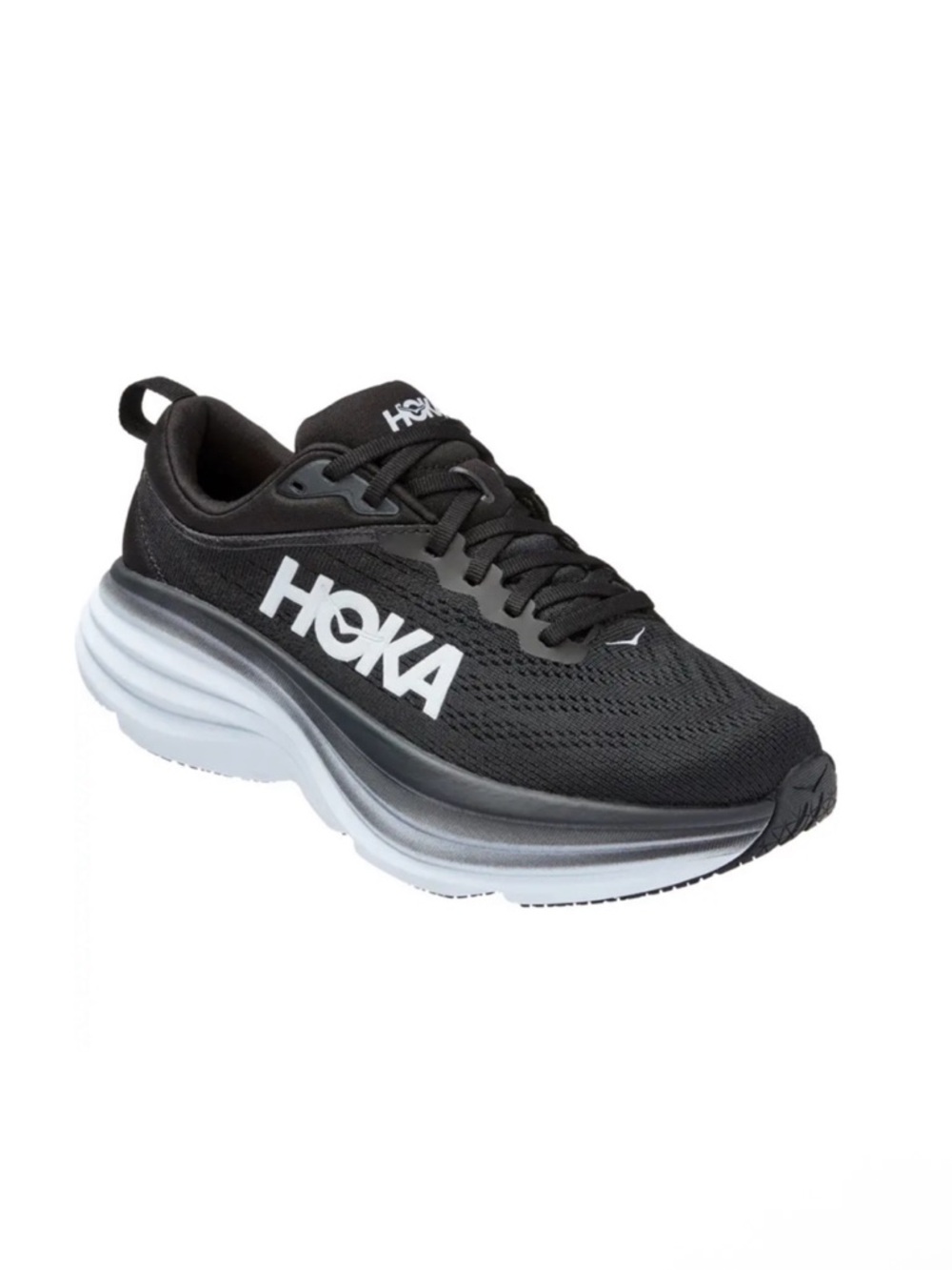 HOKA BONDI  8 Running black and white Shoe women size  12.5 2E new/no box
